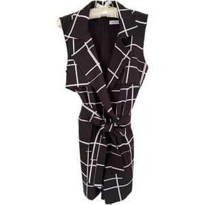 ASKARI Belted Black and White Romper, Size M